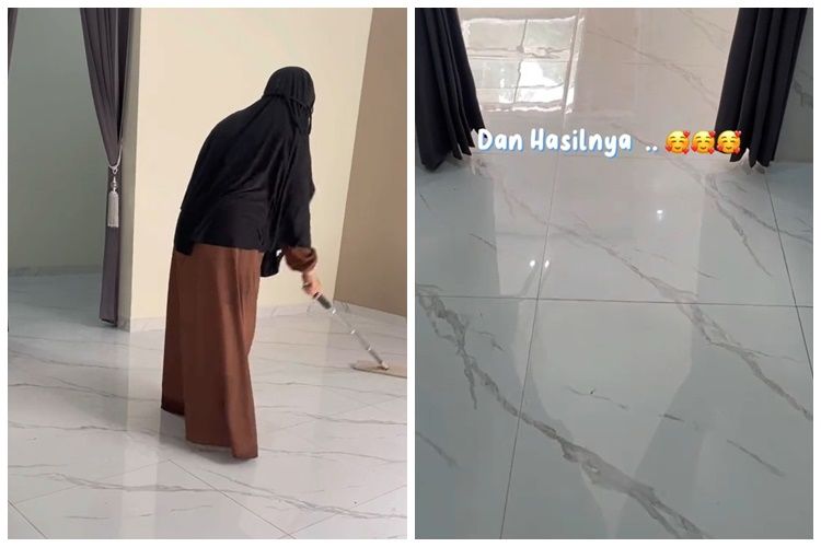 Tanpa perlu tambah garam, berikut trik menggosok lantai agar kasar hingga seminggu, cukup tambahkan satu hal pada dapur.